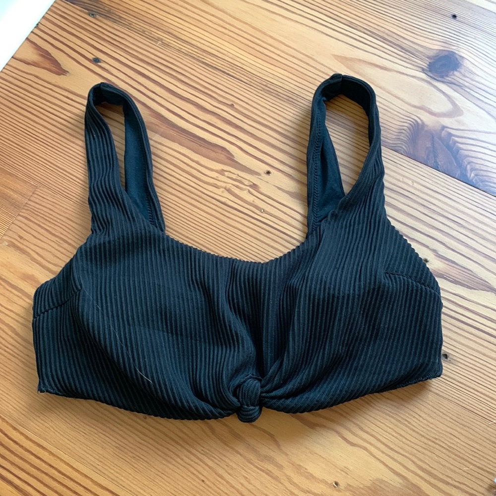 Black tie bikini top